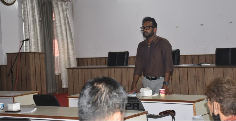 DC Kohima Shanavas C IAS giving the closing remarks during the Kohima DTF for Immunization held a meeting on June 9. (DIPR Photo)